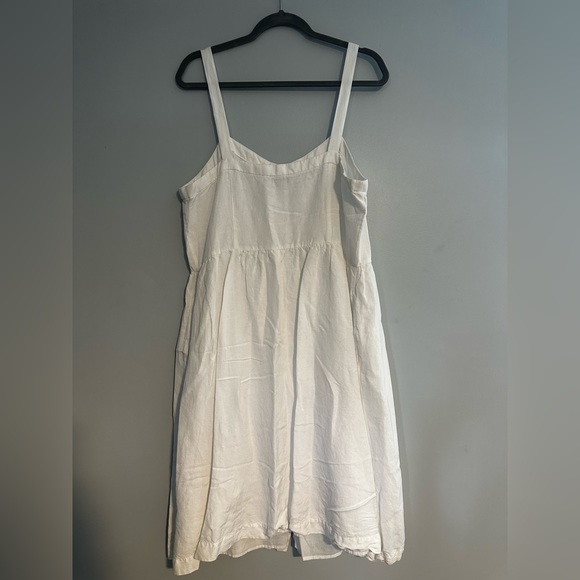 Loft Outlet white midi button up dress, size 14 - Picture 3 of 4